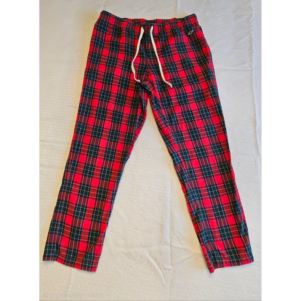 Vineyard‎ Vines Pajama Pants Mens Medium Red Plaid Lounge Sleepwear